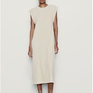 Zara Cream T-Shirt Midi Dress
